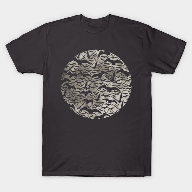 Bats Moon Cutout T-Shirt by shellysom91